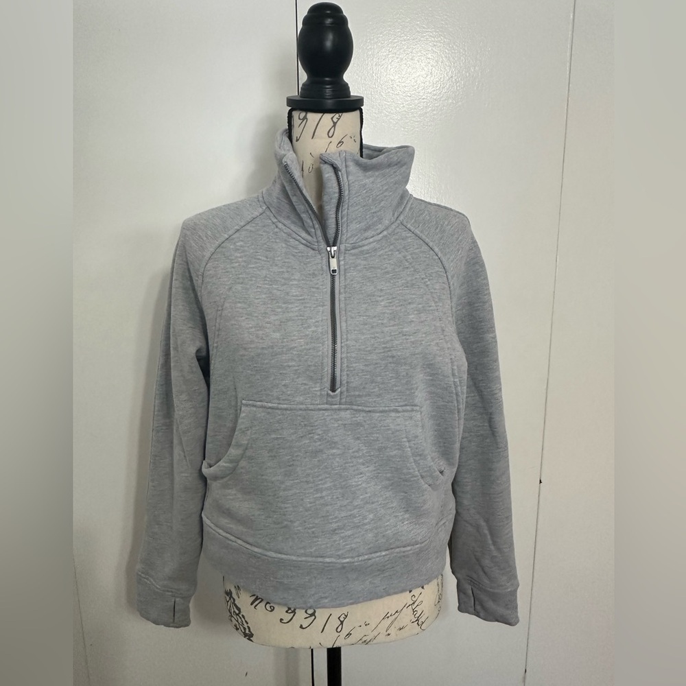 The Gym People Womens’ Half Zip Pullover Fleece Stand Collar Cropped Sweatshirt - Picture 8 of 14